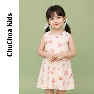 Váy Lanh bé gái, Đầm Lanh bé gái sát nách dáng suông ChuChoaKids [VBC24]