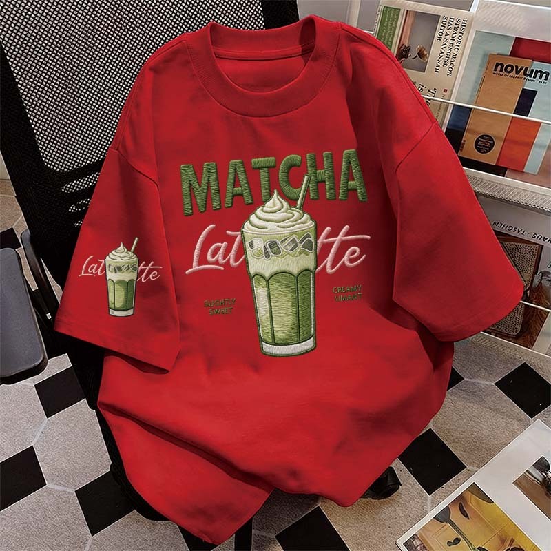BOOM Áo thun chữ thêu nữ kiểu hàn quốc form rộng tay lỡ cổ tròn cotton mát - hè hot trend in cách dễ thương- Local brand