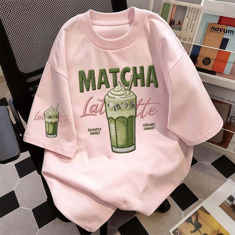 BOOM Áo thun chữ thêu nữ kiểu hàn quốc form rộng tay lỡ cổ tròn cotton mát - hè hot trend in cách dễ thương- Local brand