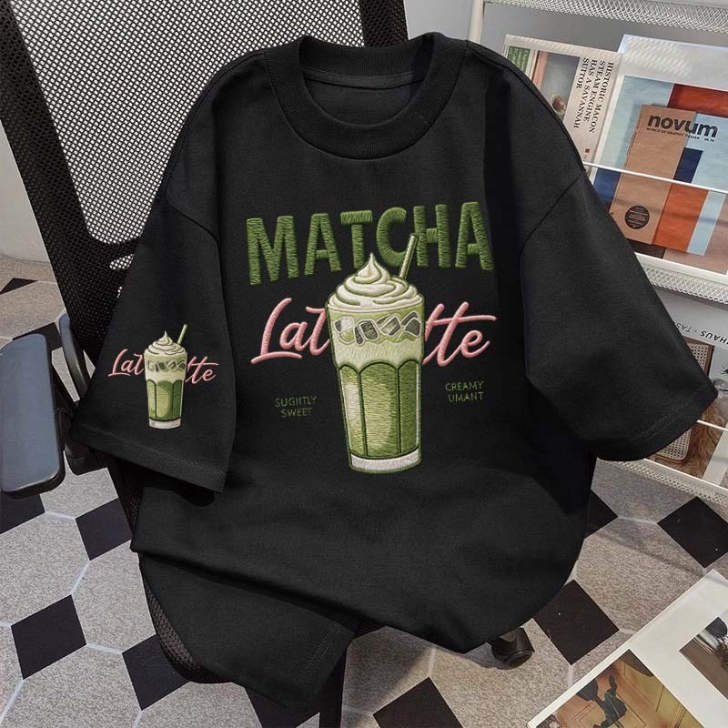 BOOM Áo thun chữ thêu nữ kiểu hàn quốc form rộng tay lỡ cổ tròn cotton mát - hè hot trend in cách dễ thương- Local brand