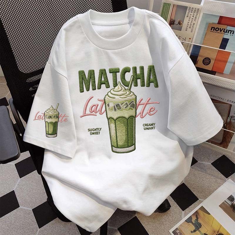 BOOM Áo thun chữ thêu nữ kiểu hàn quốc form rộng tay lỡ cổ tròn cotton mát - hè hot trend in cách dễ thương- Local brand