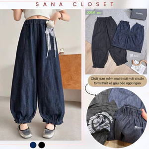 Quần Dài Nữ, Quần Jean Mềm Gấu Bèo Cạp Cao Basic Dễ Phối Đồ Q.Zhou Siêu Đẹp | SANA CLOSET #008