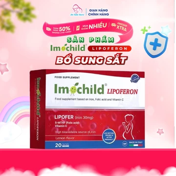 Sắt bầu IMOCHILD LIPOFERON Bổ Sung Sắt Hữu Cơ Liposome Không Táo Bón Không Tanh Vị Chanh Cho Bà Bầu Và Người Thiếu Sắt