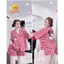 Đồ mặc nhà nữ áo tay ngắn quần đùi form cánh dơi hoạ tiết sang chảnh chất lụa mềm mịn mát