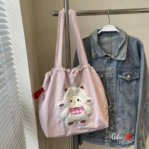 Túi tote gấu hồng size 40x33x11cm