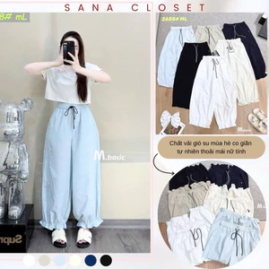 Quần Dài Nữ Gió Su Siêu Mát Dáng Bo Gấu Bèo Co GiãnThoáng Khí Dễ Phối Q.Zhou | SANA CLOSET #2658