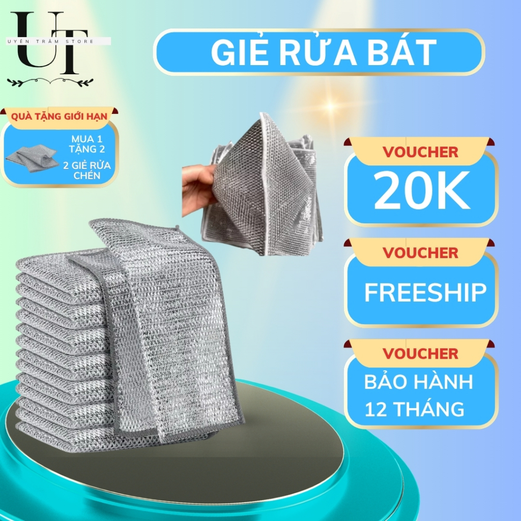 Khăn Rửa Chén Lưới Kim Loại Đa Năng - Lau Xoong Nồi Không Trầy Xước, Dễ Vệ Sinh, Dễ Dùng