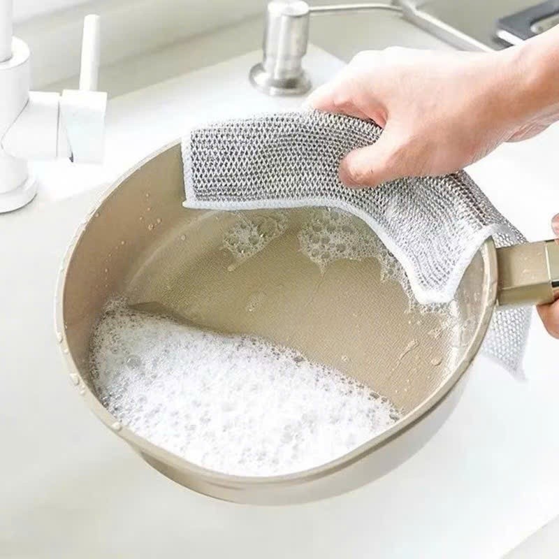 Khăn Rửa Chén Lưới Kim Loại Đa Năng - Lau Xoong Nồi Không Trầy Xước, Dễ Vệ Sinh, Dễ Dùng