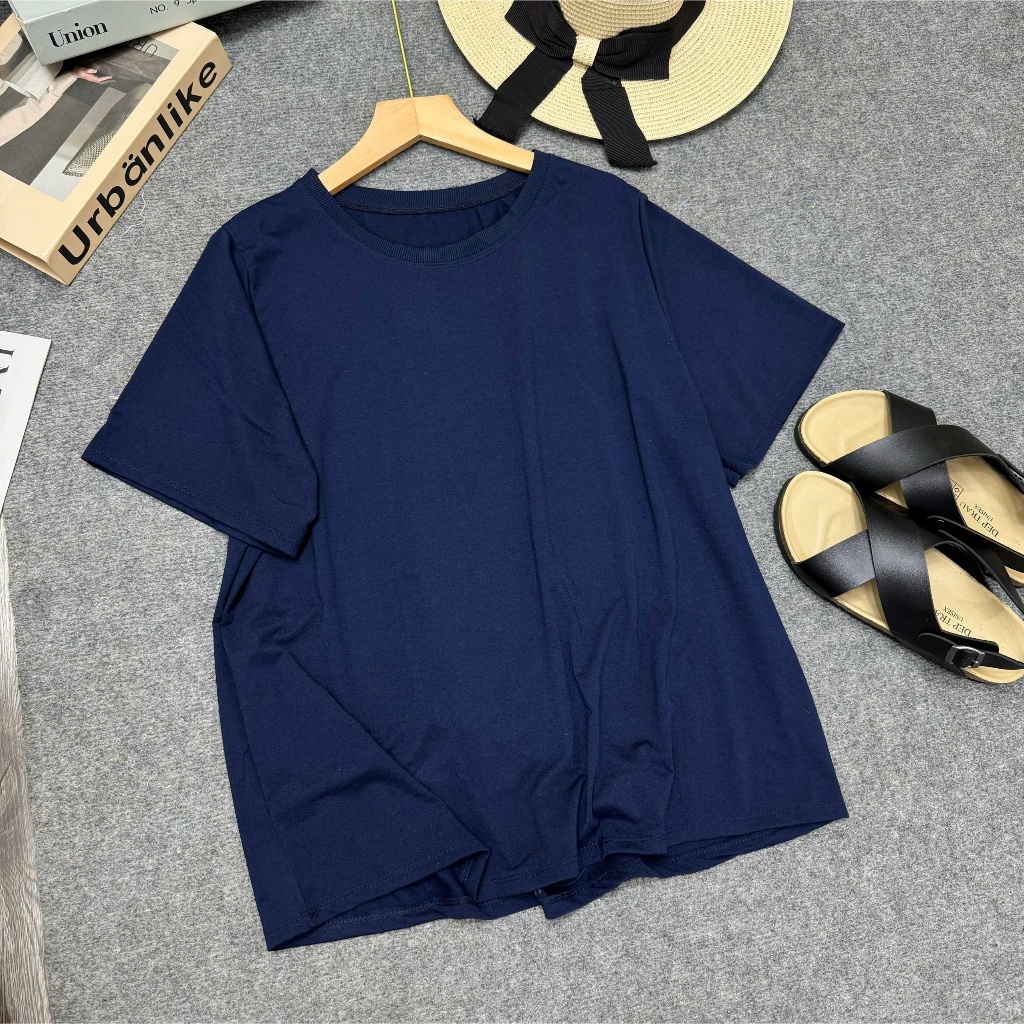 Áo thun Bigsize nữ tay ngắn cổ tròn form rộng cotton mềm mịn phong cách trẻ trung, năng động - A843-A352