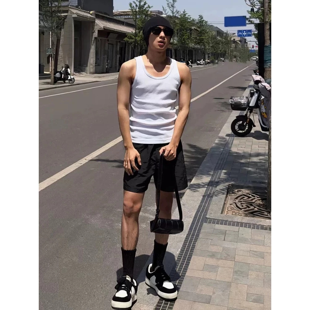Quần Short Dù 2 lớp unisex THE SIMPLE. (TRẮNG/ĐEN) basic | Shopee Việt Nam