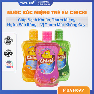 Nước Súc Miệng Trẻ Em Chicki – Giúp Sạch Khuẩn, Thơm Miệng, Ngừa Sâu Răng Cho Bé (Táo – Dâu – Cam)