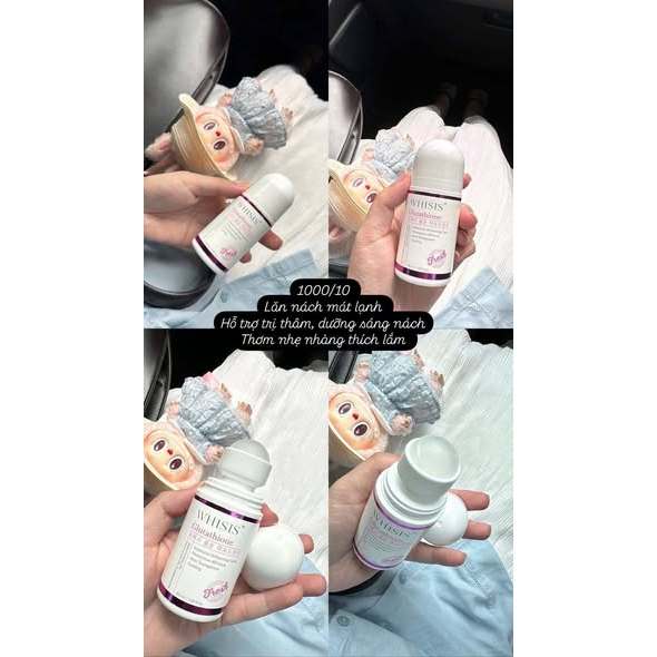 Lăn Khử Mùi Giảm Mồ Hôi Hỗ Trợ Khử Thâm Dưỡng Sáng Da Vùng Dưới Cánh Tay WHISIS Glutathione Fresh Roll On Deodorant 50ml
