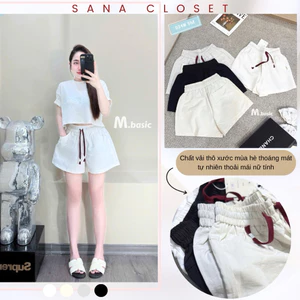 Quần Short Nữ Thô Xước Mềm Mát Có Dây Rút Điều Chỉnh – Quần Short Nữ Basic Dễ Phối Q.Zhou | SANA CLOSET #034