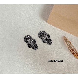 Set Charm Black Luxury Icon Cao Cấp, Charm Đen Đính Đá Sang Chảnh, Trang Trí Dép Túi Xách Phong Cách Thời Trang, Hot Tre