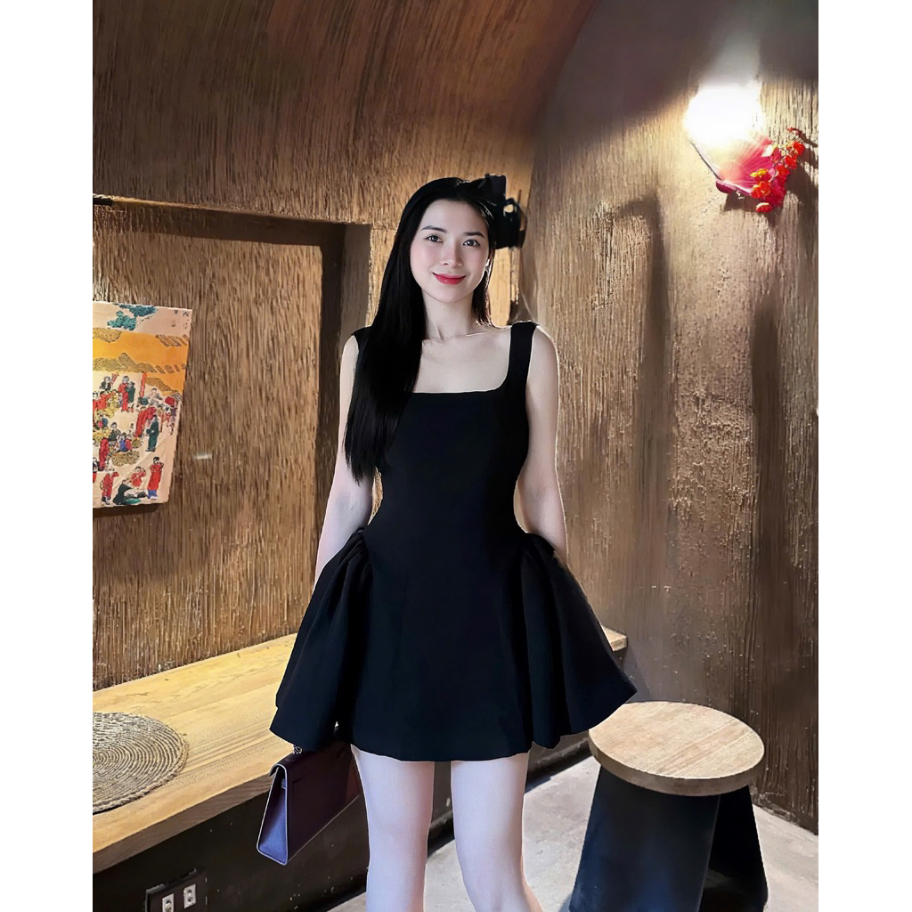 Váy 2 Dây Nữ Cup Ngực Cổ Vuông, Dáng Dài Đầm Body Hai Dây Alisa Kiểu Nữ Tính