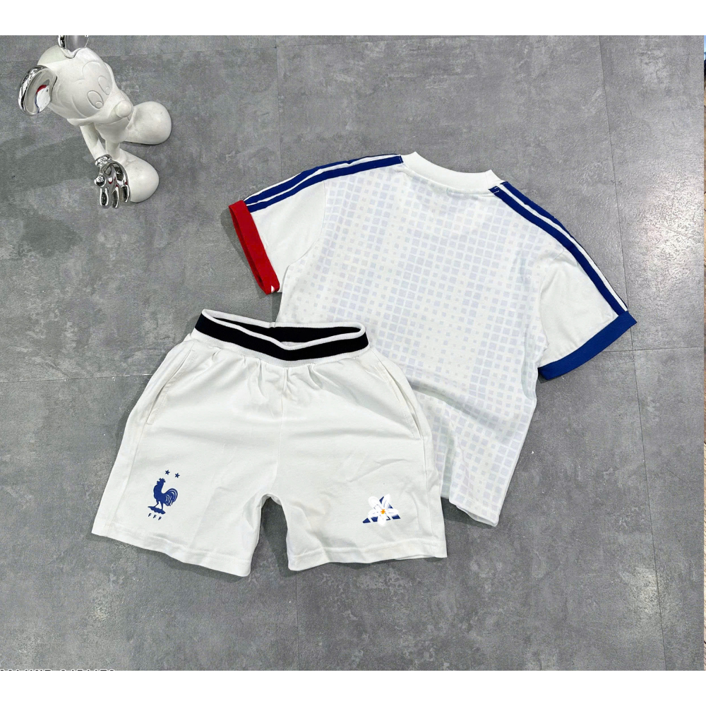 Set Đồ Thể Thao Cho Bé Thêu Hình Logo Tuyển Pháp Siêu Đẹp_ Bộ Hè Cho Bé Thể Thao Chất Cotton Co Dãn