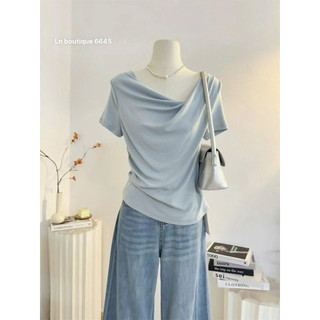 LT - Áo thun nữ cổ đổ, chất cotton zip mềm dúm vạt free size 1678