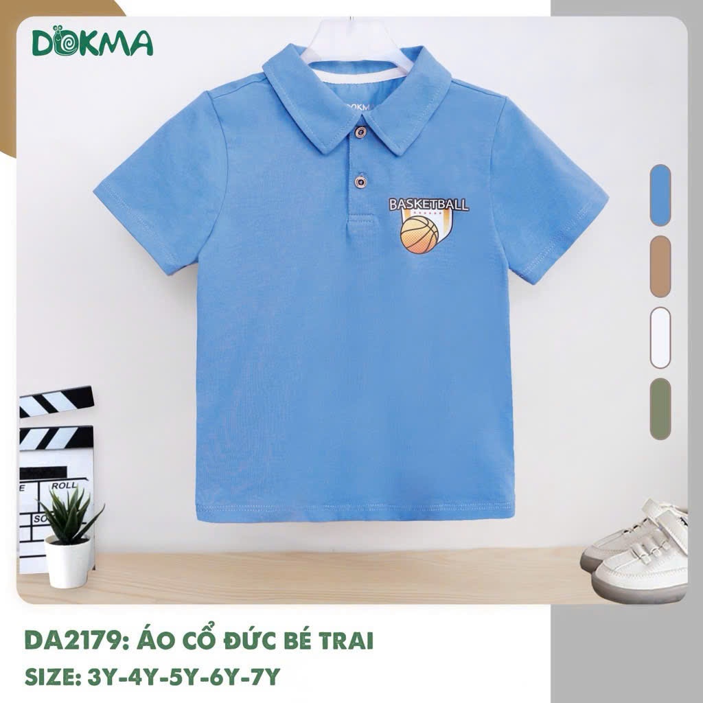 (13-23kg, 3-7Y) Áo phông có cổ, áo polo DOKMA Bé Trai DA1472 DA2179