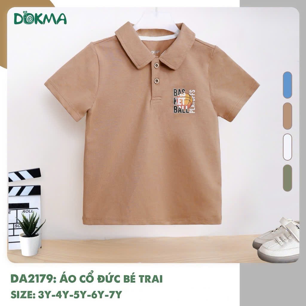 (13-23kg, 3-7Y) Áo phông có cổ, áo polo DOKMA Bé Trai DA1472 DA2179