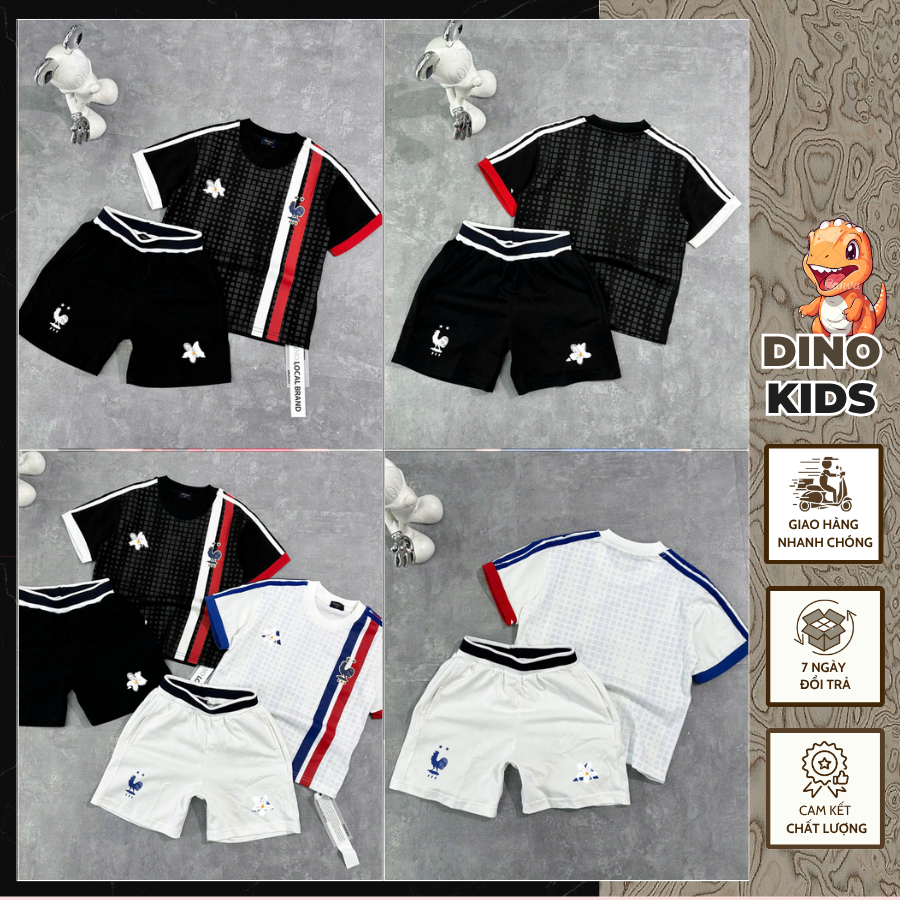 Set Đồ Thể Thao Cho Bé Thêu Hình Logo Tuyển Pháp Siêu Đẹp_ Bộ Hè Cho Bé Thể Thao Chất Cotton Co Dãn