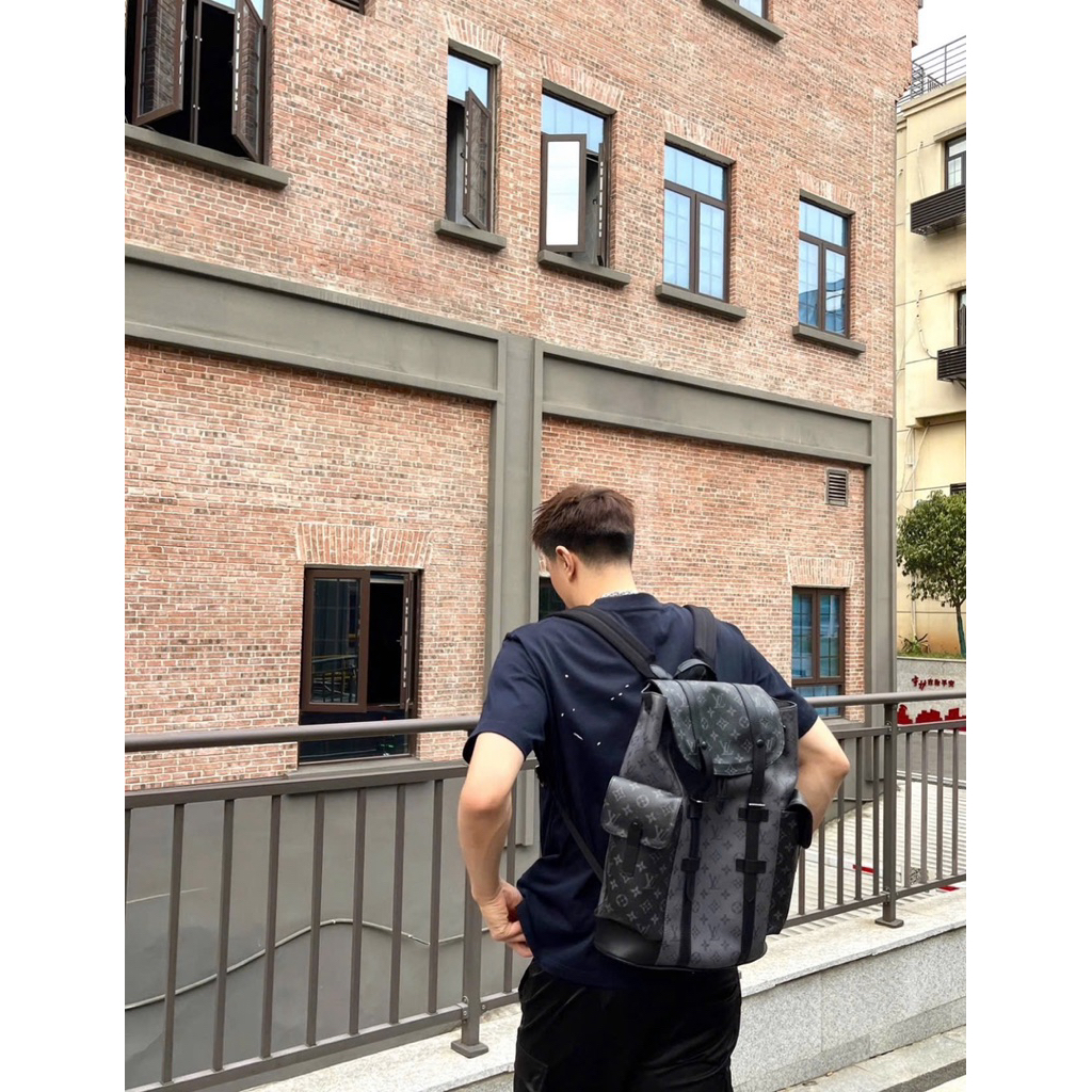⚡️[Hight Quality] Balo Nam Nữ \/ Ch1tope Gray And Black - Điểm Nhấn Quai Da Phối Màu Cao Cấp Loại 1