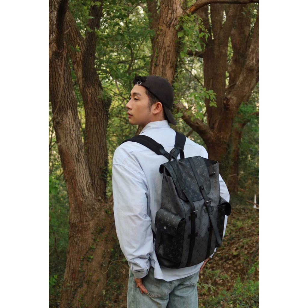 ⚡️[Hight Quality] Balo Nam Nữ \/ Ch1tope Gray And Black - Điểm Nhấn Quai Da Phối Màu Cao Cấp Loại 1