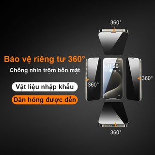 Kính cường lực iPhone chống nhìn trộm 4 chiều chống ánh sáng xanh toàn màn hình cho iPhone 17 16 15 14 13 12 11 Pro Max