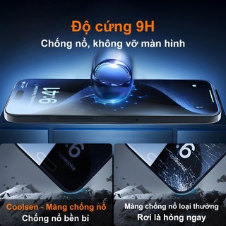 Kính cường lực iPhone chống nhìn trộm 4 chiều chống ánh sáng xanh toàn màn hình cho iPhone 17 16 15 14 13 12 11 Pro Max