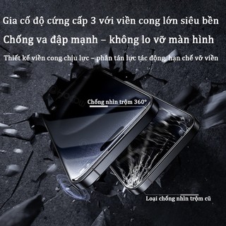 Kính cường lực iPhone chống nhìn trộm 4 chiều chống ánh sáng xanh toàn màn hình cho iPhone 17 16 15 14 13 12 11 Pro Max