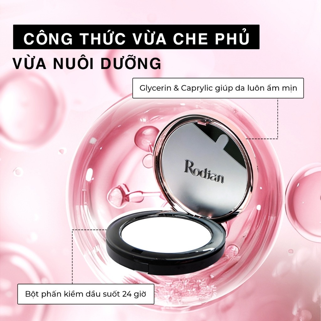 Combo Phấn Nén Kiềm Dầu Rodian Smooth Pure 13g, Xịt Khóa Nền Trang Điểm Light - Mist Setting Spray