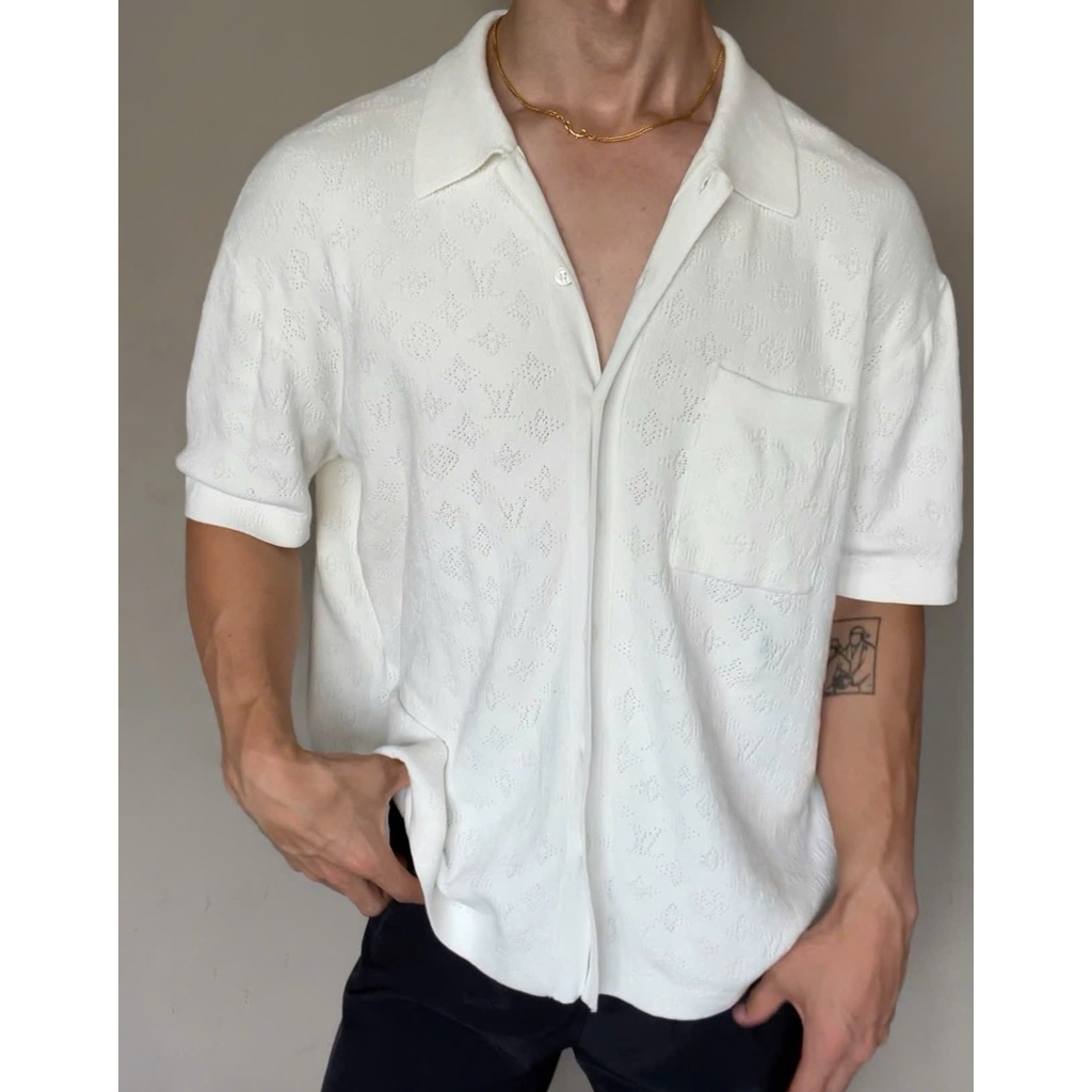 ⚡️[Hight Quality] Áo Polo Len \/ Nam Nữ White Shirts - Điểm Nhấn Chữ Quanh Áo Cảm Giác Tươi Mát Loại 1