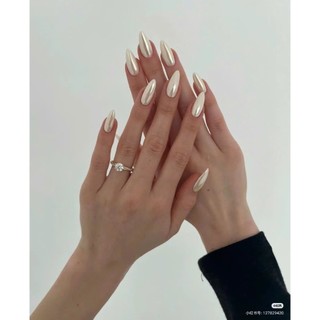 Nailbox Thiết Kế Tráng Gương Phối Nền Kem Theo Phong Cách Clean Girl, Đơn Giản , Sang Trọng -Thio Nailbox