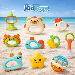 Combo 10 món lục lạc xúc xắc gặm nướu KidToys – đồ chơi treo nôi cho bé sơ sinh