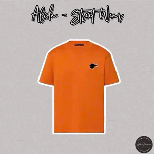 ⚡️[Hight Quality] Áo Phông Len \/ Orange Shirts Nam Nữ - Điểm Nhấn Thêu Chữ Phối Ghim Cài Cao Cấp Street Wear