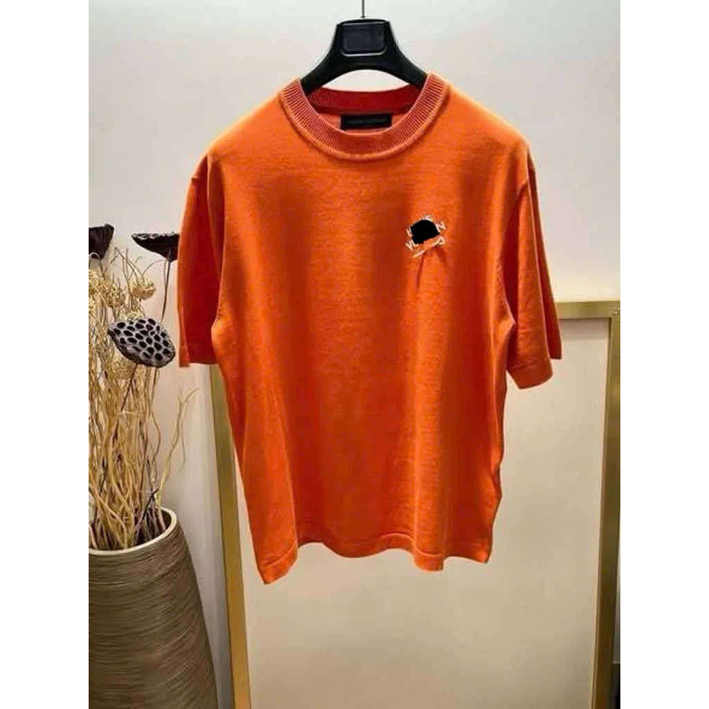 ⚡️[Hight Quality] Áo Phông Len \/ Orange Shirts Nam Nữ - Điểm Nhấn Thêu Chữ Phối Ghim Cài Cao Cấp Street Wear