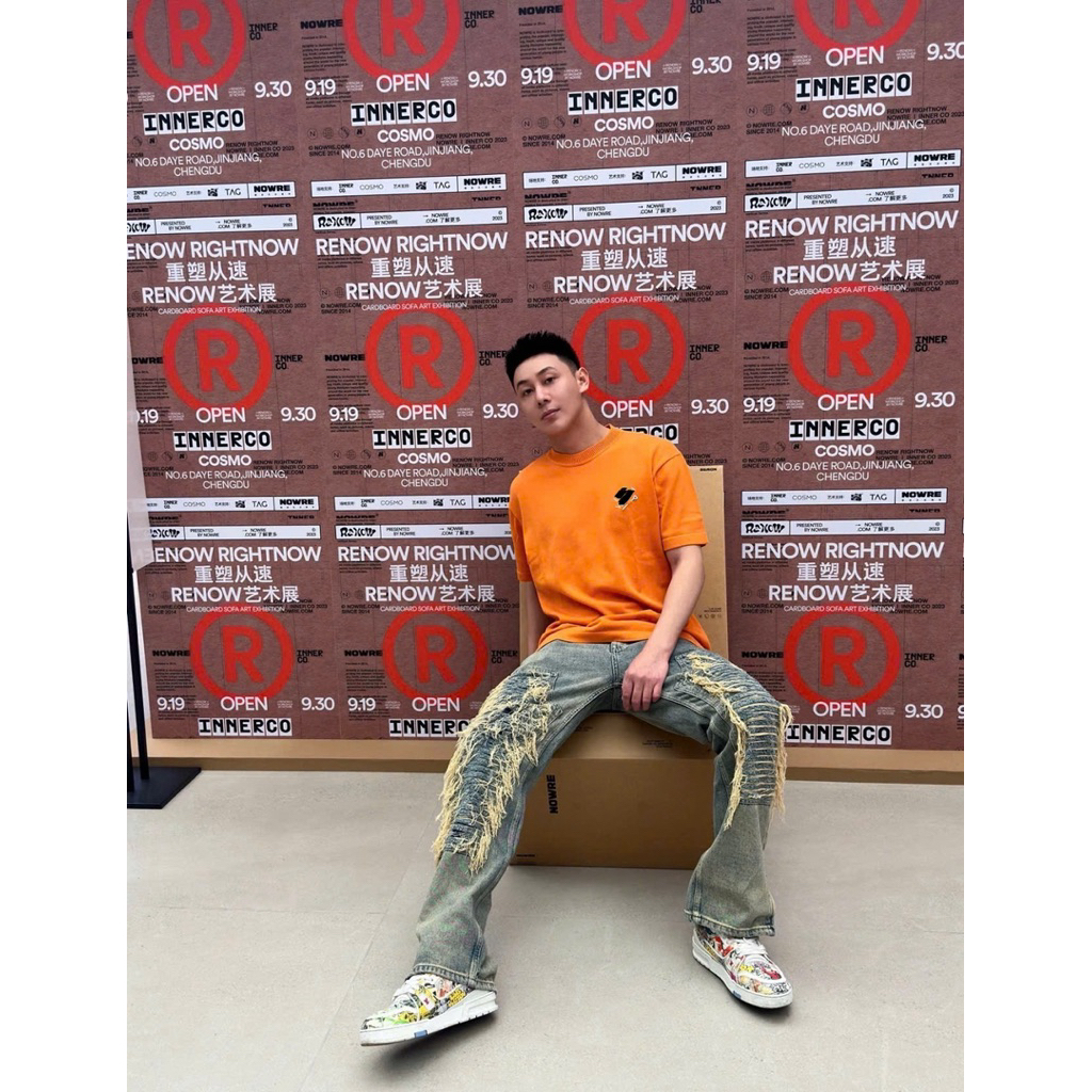 ⚡️[Hight Quality] Áo Phông Len \/ Orange Shirts Nam Nữ - Điểm Nhấn Thêu Chữ Phối Ghim Cài Cao Cấp Street Wear