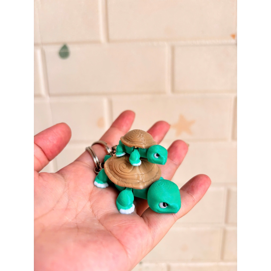 Móc Khóa Con Rùa 3D Dễ Thương - Móc Trang Trí Túi Xách, Balo, Chìa Khóa Nhựa PLA thân thiện