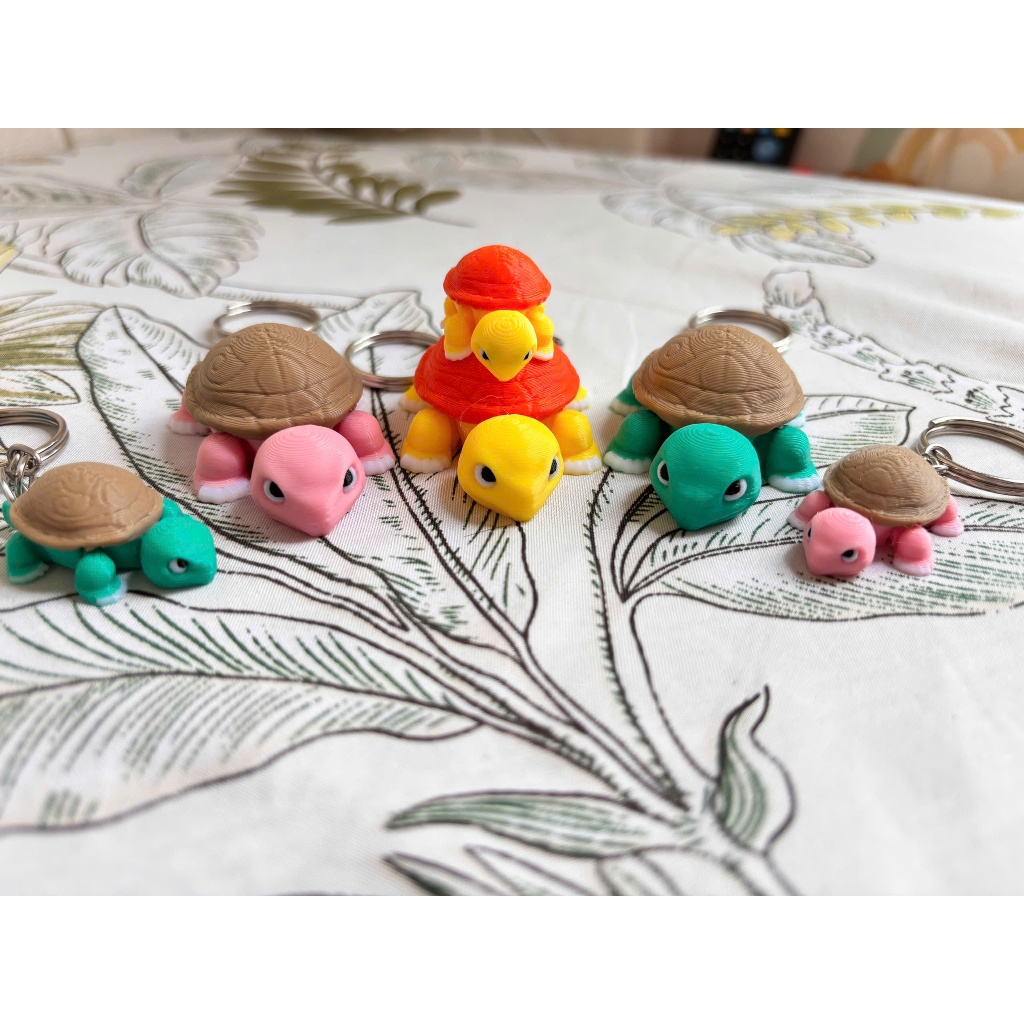 Móc Khóa Con Rùa 3D Dễ Thương - Móc Trang Trí Túi Xách, Balo, Chìa Khóa Nhựa PLA thân thiện