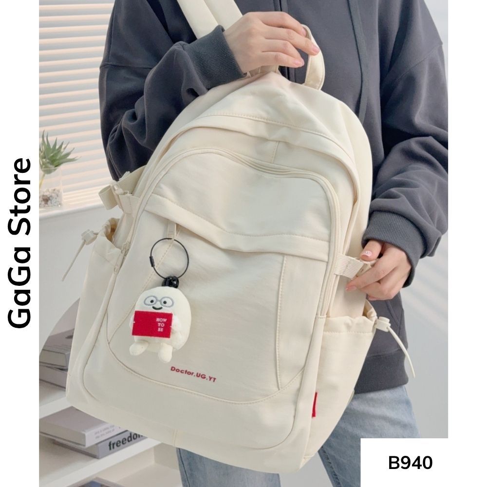Balo nữ đi học nhiều ngăn màu trơn dễ thương phong cách Ulzzang cho học sinh các cấp B940 gagastore