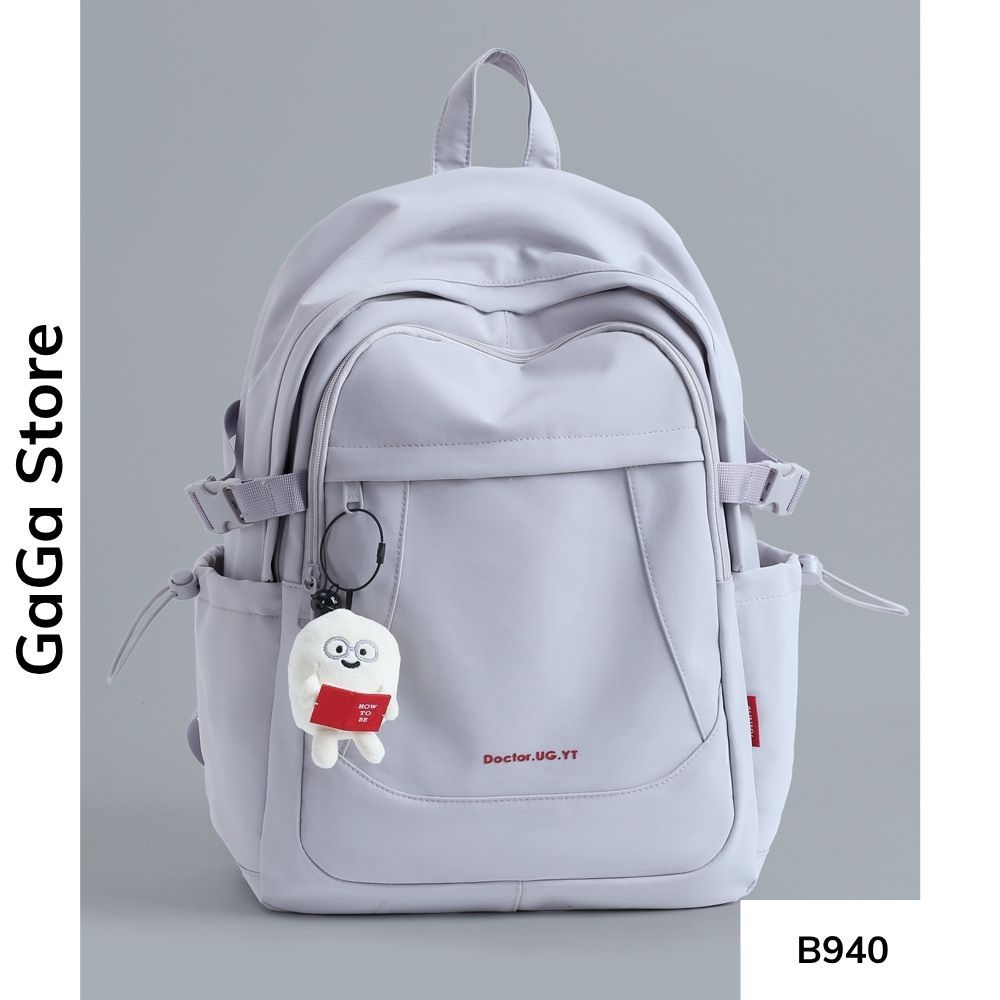 Balo nữ đi học nhiều ngăn màu trơn dễ thương phong cách Ulzzang cho học sinh các cấp B940 gagastore