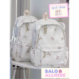 Balo Nữ Họa Tiết Nơ Xinh Chống Nước BL996