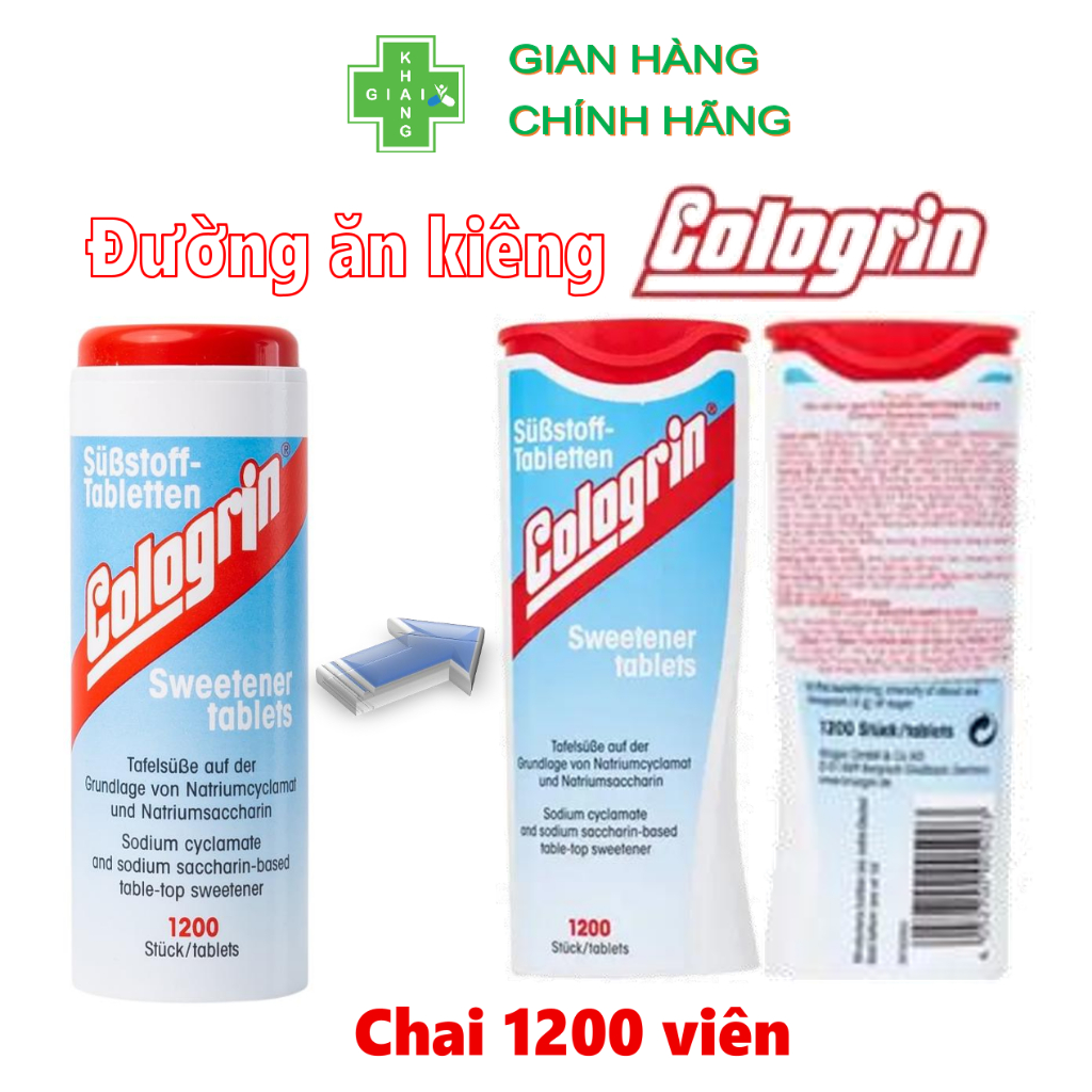 Đường ăn kiêng Cologrin từ Đức giúp kiểm soát đường huyết và cân nặng (Chai 1.200 viên)
