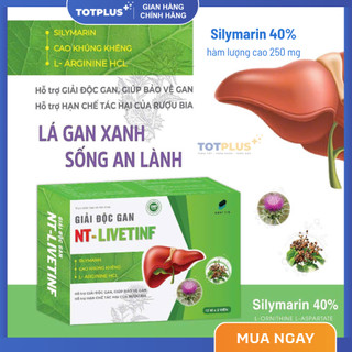 Giải Độc Gan NT-Livetinf - Hỗ Trợ Bảo Vệ Gan, Giảm Men Gan, Hạn Chế Tác Hại Rượu Bia, Hộp 60 Viên