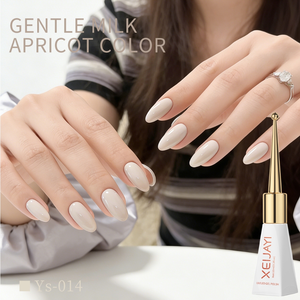 XEIJAYI 10ml - Sơn móng tay dạng gel màu trắng mơ mới, độ bóng lâu trôi, thích hợp cho tiệm nail và sử dụng tại nhà.