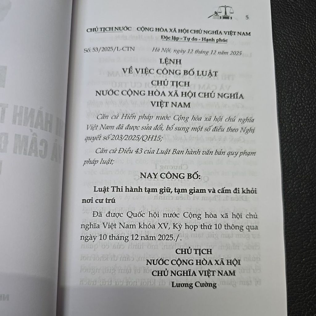 Sách - Luật thi hành tạm giữ tạm giam và cấm đi khỏi nơi cư trú (NXB Lao động)