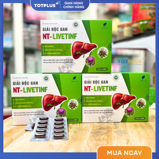 Giải Độc Gan NT-Livetinf - Hỗ Trợ Bảo Vệ Gan, Giảm Men Gan, Hạn Chế Tác Hại Rượu Bia, Hộp 60 Viên