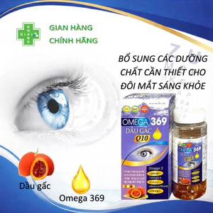 Viên uống Omega 369 kết hợp gấc và các vitamin khác giúp cải thiện các vấn đề mắt, tim mạch và xương khớp (Lọ 100 viên)