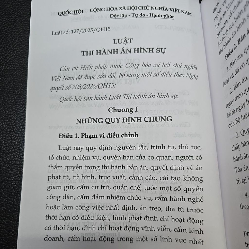 Sách - Luật thi hành án Hình sự năm 2025 (CA)