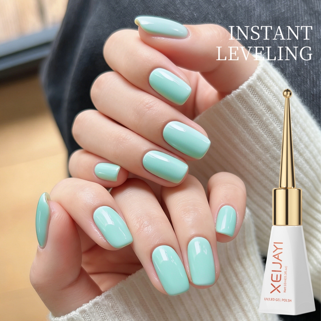 XEIJAYI 10ml - Sơn móng tay dạng gel màu xanh bạc hà mới, kiểu móng tay Pháp tươi mới