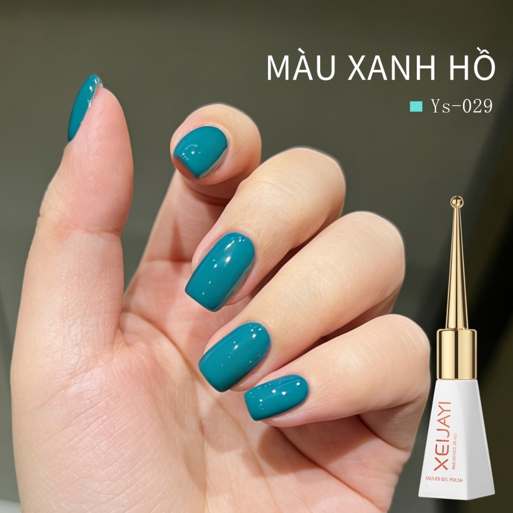 XEIJAYI 10ml - Sơn móng tay dạng gel màu xanh biển sâu mới, bền màu và thích hợp cho việc làm móng.